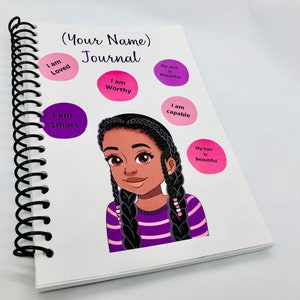 Self-Care Journal For Black girls, black girl Journal, Mental Health Journal, Daily Journal for African American Children, affirmation journ image 3