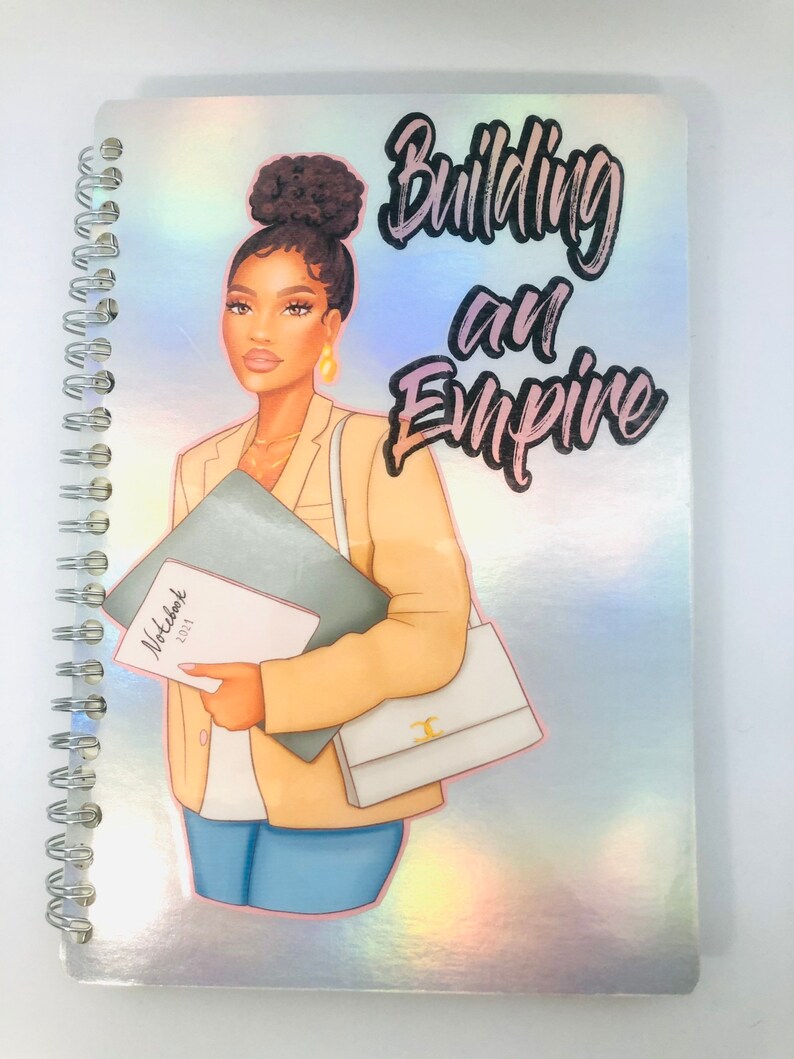 8.5 x5.5 Melanin Notebook, Black Girl Notebook, Spiral Notebook, African American Woman Journal Notebook, Black Girl Magic lined