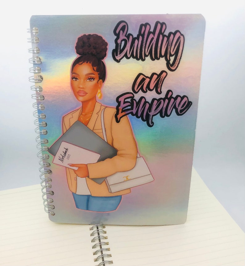 8.5 x5.5 Melanin Notebook, Black Girl Notebook, Spiral Notebook, African American Woman Journal Notebook, Black Girl Magic image 10