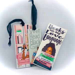 3 bundle African American Bookmark, Black Girl Bookmarks,Black Girl Magic Bookmark, Bookworm bookmark, book lovers bookmark, bookmarker, image 6