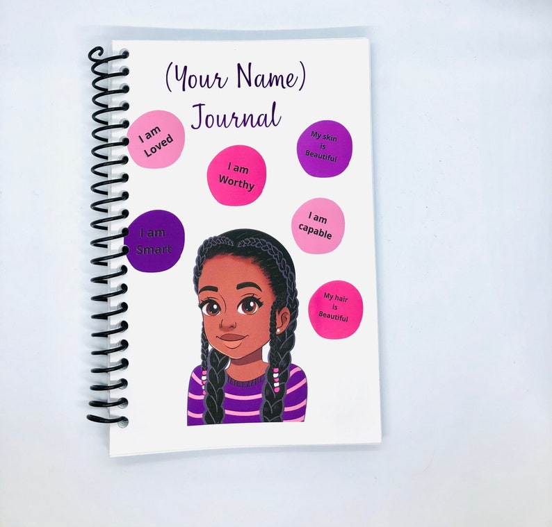 Self-Care Journal For Black girls, black girl Journal, Mental Health Journal, Daily Journal for African American Children, affirmation journ image 2