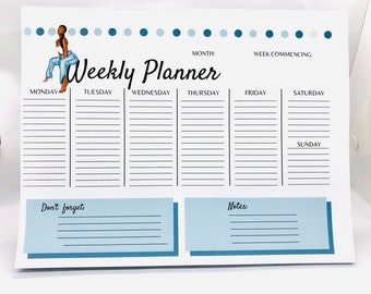 Weekly Planner NotePad, daily Planner Notepad, To-Do list, Notepad for black women, African American stationery, Gifts for black girls