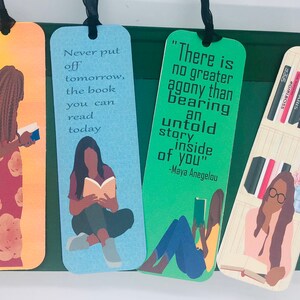 4 bundle African American Bookmark, Black Girl Bookmarks,Black Girl Magic Bookmark, Bookworm bookmark, book lovers bookmark, bookmarker, image 8