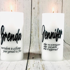 Personalized Pillar Candle, Name candle, custom pillar candle, gift candle set, gift for black women, Keepsake candle, Christmas gift Ideas