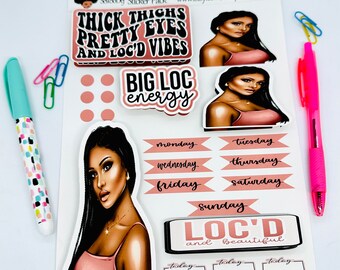 Black girl planner stickers, stickers for black women planners, African American planner sticker, black planner chic, melanin stickers
