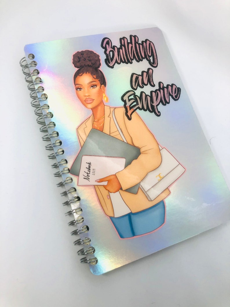 8.5 x5.5 Melanin Notebook, Black Girl Notebook, Spiral Notebook, African American Woman Journal Notebook, Black Girl Magic image 6