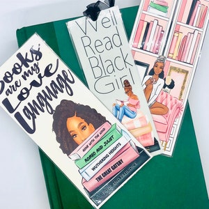 3 bundle African American Bookmark, Black Girl Bookmarks,Black Girl Magic Bookmark, Bookworm bookmark, book lovers bookmark, bookmarker, image 7