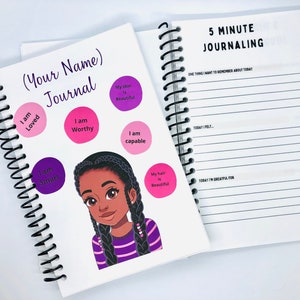 Self-Care Journal For Black girls, black girl Journal, Mental Health Journal, Daily Journal for African American Children, affirmation journ image 1
