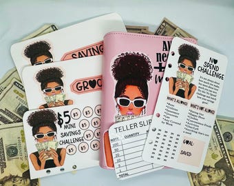Budget Binder Cash Stuffing Bundle, Cash Envelope System, Savings Challenge Binder, Money Saving Planner, No Spend Challenge