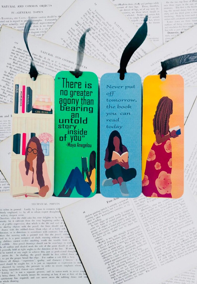 4 bundle African American Bookmark, Black Girl Bookmarks,Black Girl Magic Bookmark, Bookworm bookmark, book lovers bookmark, bookmarker,