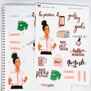 Black Girl Planner Stickers, Black Women, African American Planner Sticker, Planners  Stickers, Black Owned, Affirmation Stickers, Stickers 