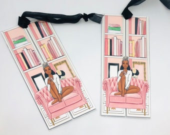 African American Bookmark, Black Girl Bookmarks, Black Girl Magic Bookmark, book lovers bookmark, bookmarker, book club girl magic