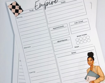 Daily Planner NotePad, Hourly Planner Notepad, To-Do list, Notepad for black women, African American stationery, Gifts for black girls