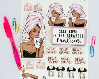 Black girl planner stickers, stickers for black women planners, African American planner sticker, black planner chic, melanin stickers