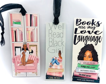3 bundle African American Bookmark, Black Girl Bookmarks,Black Girl Magic Bookmark, bookmarks for black women, book lovers book mark,