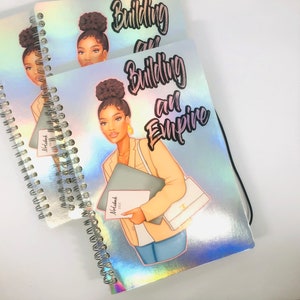 8.5 x5.5 Melanin Notebook, Black Girl Notebook, Spiral Notebook, African American Woman Journal Notebook, Black Girl Magic image 4