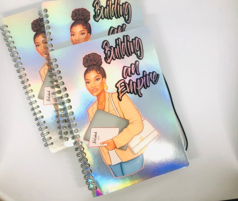 8.5 x5.5 Melanin Notebook, Black Girl Notebook, Spiral Notebook, African American Woman Journal Notebook, Black Girl Magic image 4