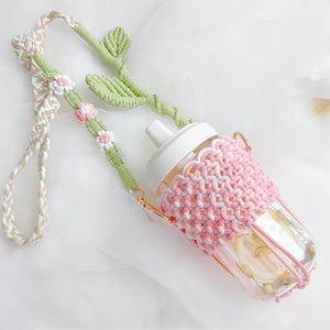 Beginner Level Macrame PDF Pattern for Bottle Bag, Macrame Tutorial for Beginner, How to Macrame, Macrame PDF Pattern, Macrame Bottle Bag