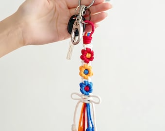 SET of 2 Macrame PDF Pattern for Keychain, Macrame Tutorial for Beginner, How to Macrame, Macrame PDF Instruction, Macrame Bag Hanger