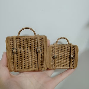 1:12 Maleta en miniatura para decoración de casa de muñecas, Caja de almacenamiento en miniatura, Muebles de casa de muñecas en miniatura, Regalo de amante en miniatura
