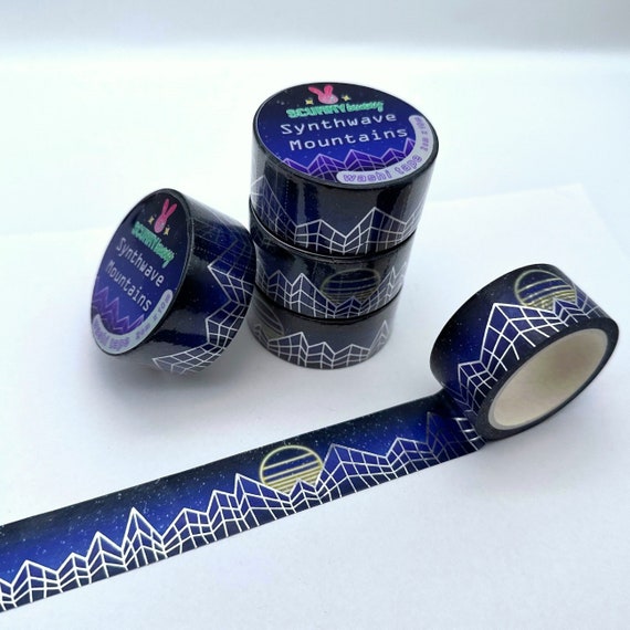 Synthwave Washi Tape, Retro Geometry, Retro Arcade, 1980's Pattern, Lofi Stationary, Aesthetic Scrapbook Supplies, 80's Party, Old School