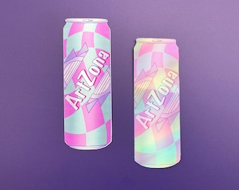 Artzona Can Sticker, Holo Sticker, Vinyl Sticker, Holographic Sticker, Vaporwave Aesthetic, Vaporwave Sticker, Webcore Sticker, y2k Stickers