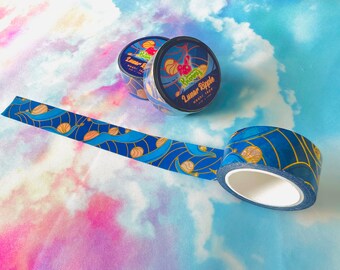 Washi Tape | "Marble Waves" | 10m x 2cm | Gold Foil | Geometric Pattern | 80's/90's Nostalgia