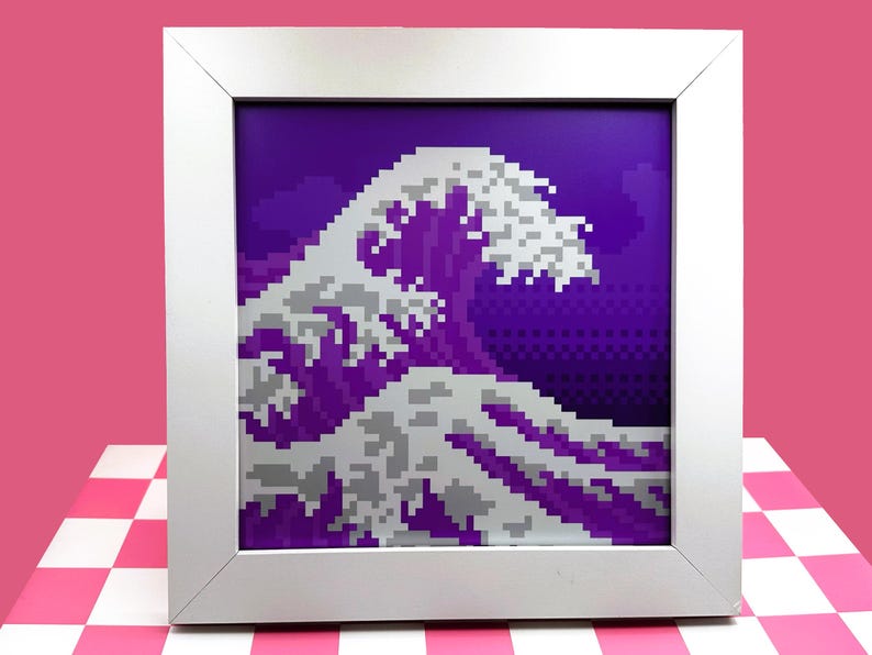 Great Wave Print, Pixel Art, Vaporwave Art, Vaporwave Aesthetic ...