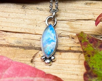 Faceted Rainbow Moonstone pendant