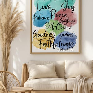 Fruit of the Spirit Wall Art | Galatians 5:22-23 Bible Verse Print| Christian Digital Download, Scripture Home Decor, Faith Printable Poster
