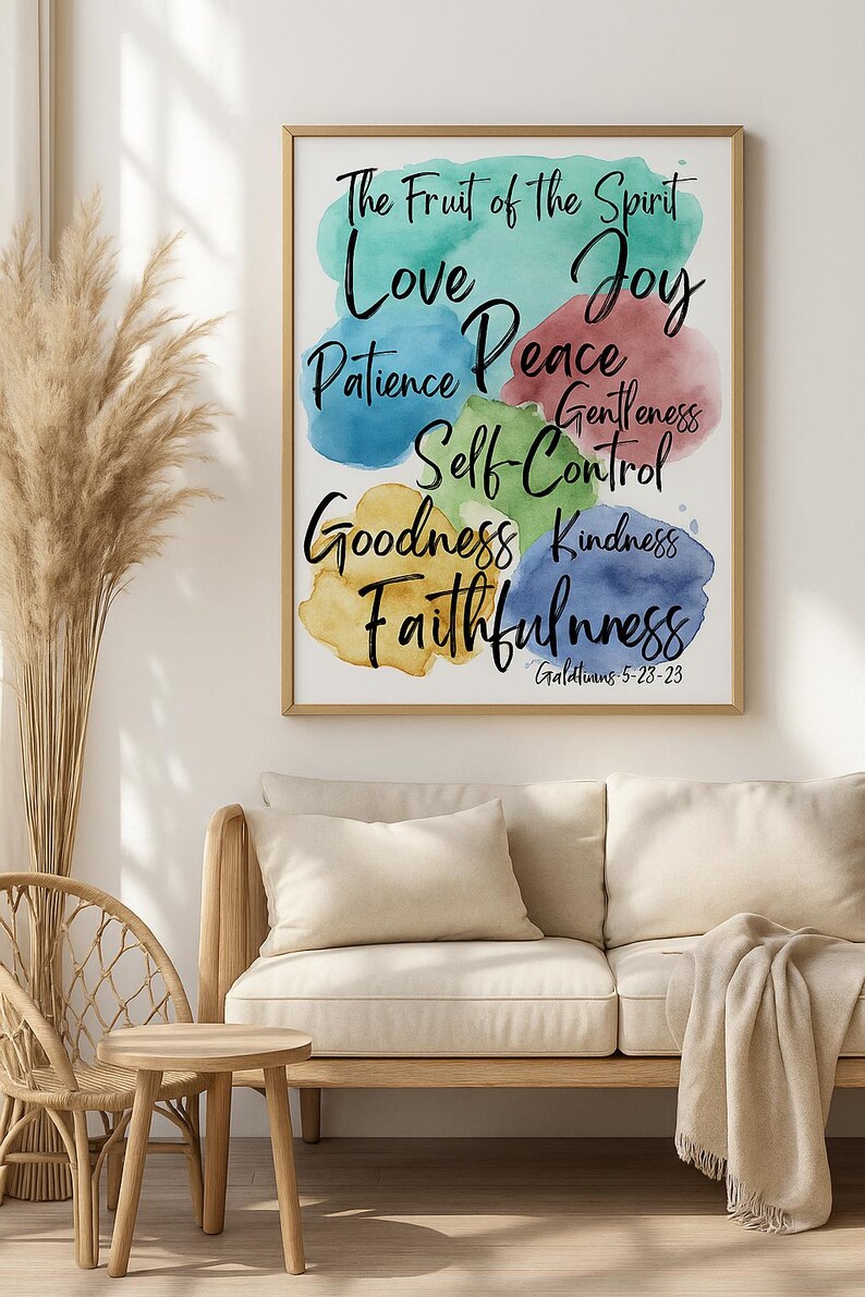 Fruit of the Spirit Wall Art | Galatians 5:22-23 Bible Verse Print ...