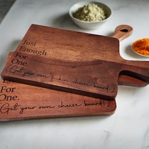 Mini Personalized Cheese Board – Small Serving Platter for One – Custom Engraved Snack Tray – Cute Individual Charcuterie Board Gift