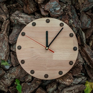 Modern wall clock - Aesthetic room decor lake house - Minimalist wall decor - Modern wall round clock - Wooden unique clocks for wall