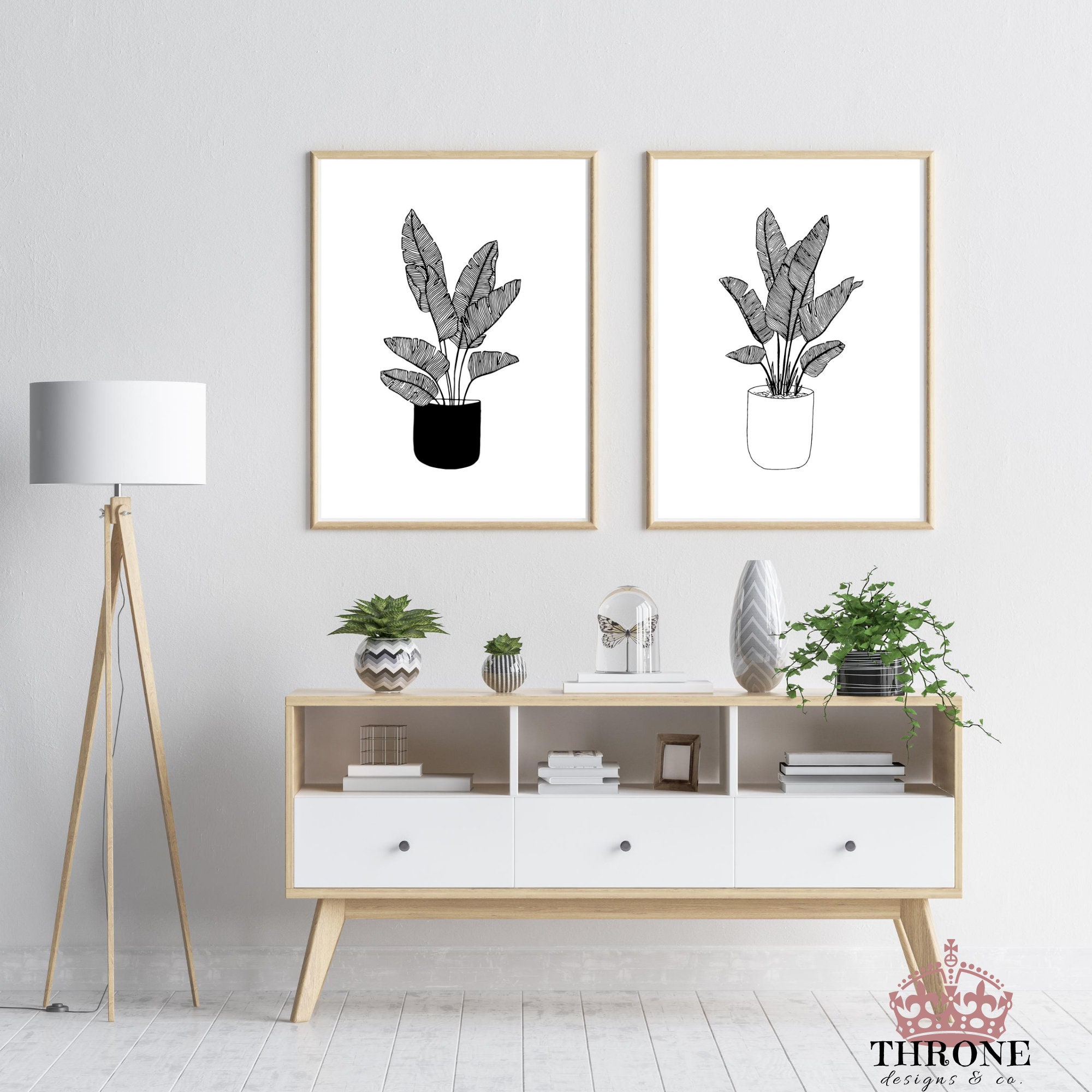 Set of 2 Minimalist Art Print Modern Printable Wall Art | Etsy