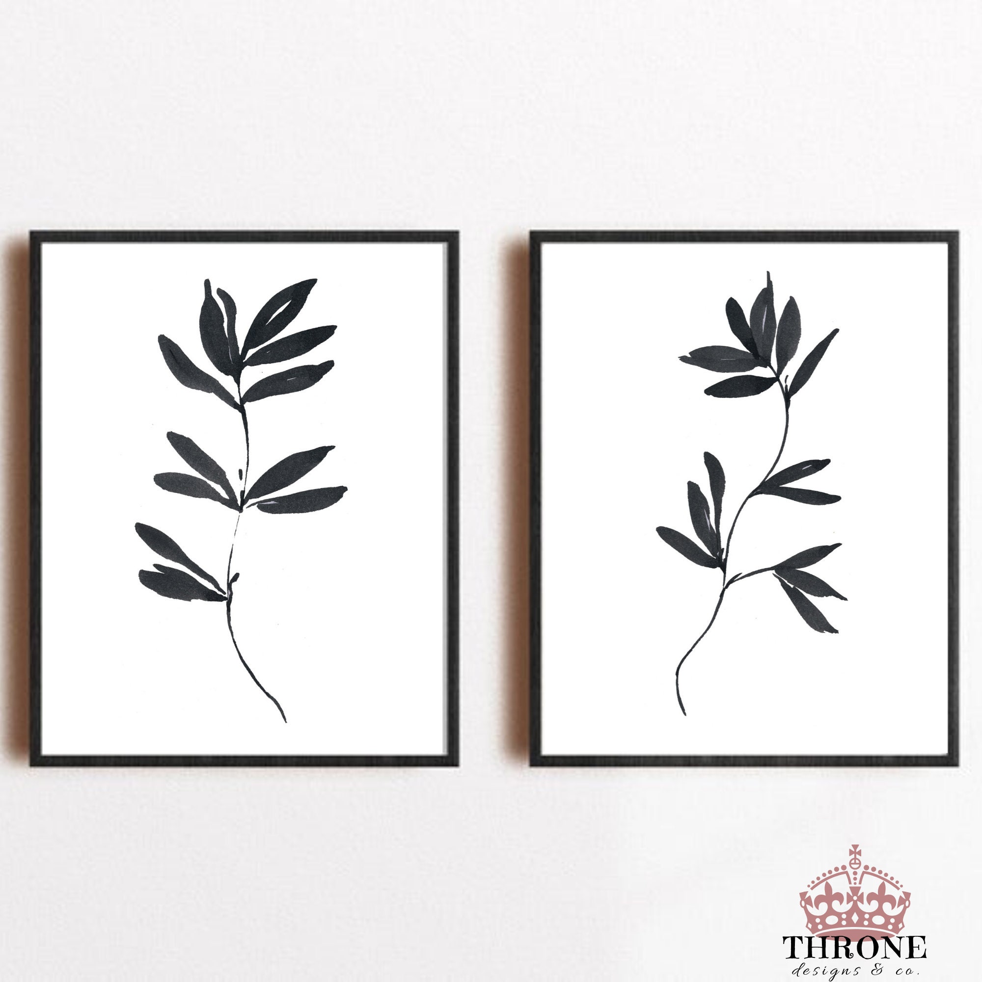 Set of 2 Minimalist Art Print Modern Art Print Printable Etsy