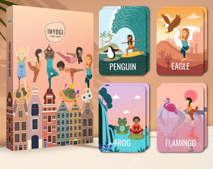 Kids Yoga Cards: Mindfulness Flashcards with Positive Affirmations - Birthday Gift for Children