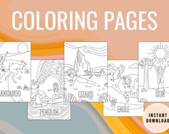 Kids Coloring Pages - Coloring Book for Children - 30 Printable Pages Digital Print - Yoga Book - Yoga Games - Yoga Classroom Activity