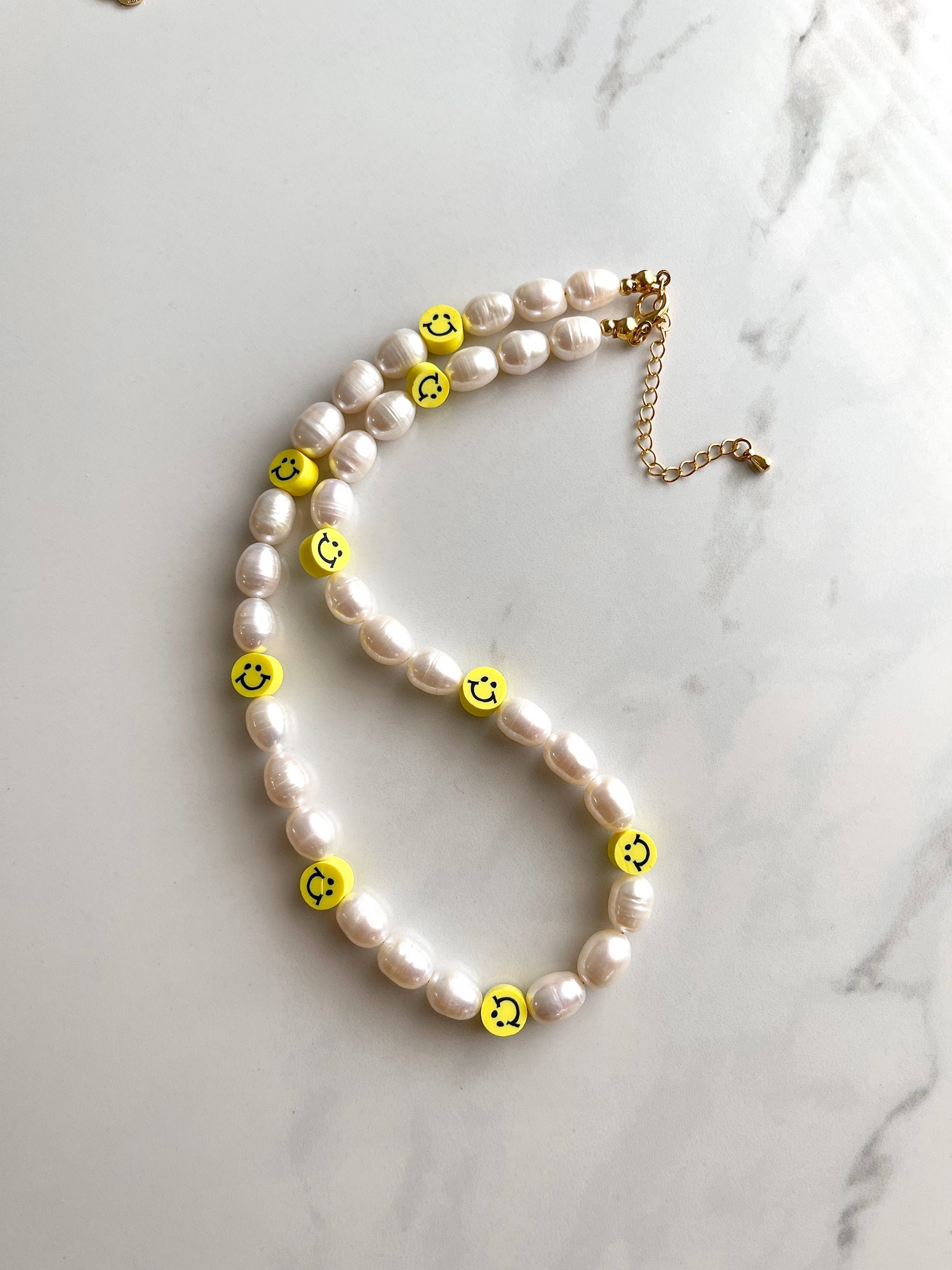 Pearl Smiley Face Necklace – MaLi Beads