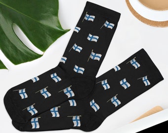Novelty Finland Flag Socks