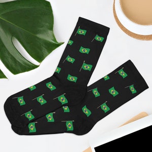 Novelty Brazil Flag Socks