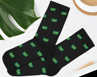 Novelty Brazil Flag Socks