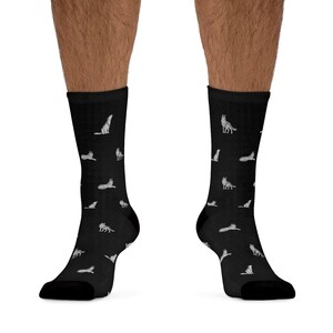 Chaussettes fantaisie loup gris image 4