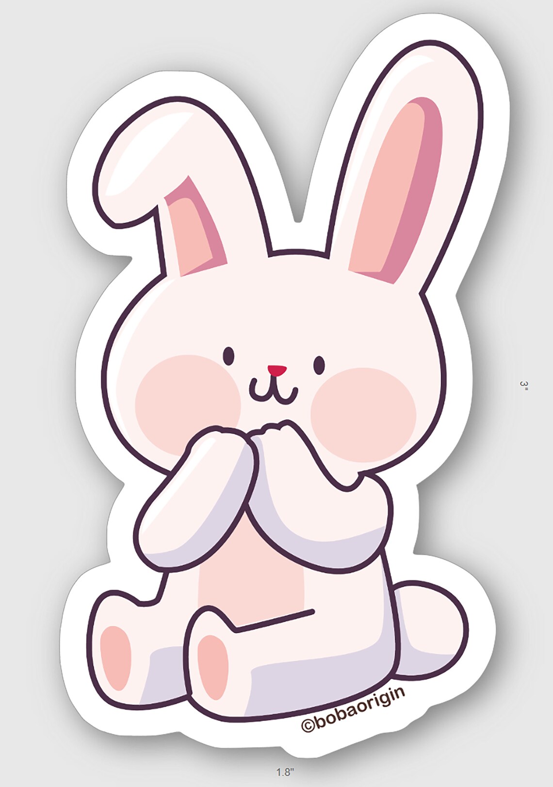 Boba Rabbit Bunny Sticker Rabbit Stickers Vinyl Stickers Etsy