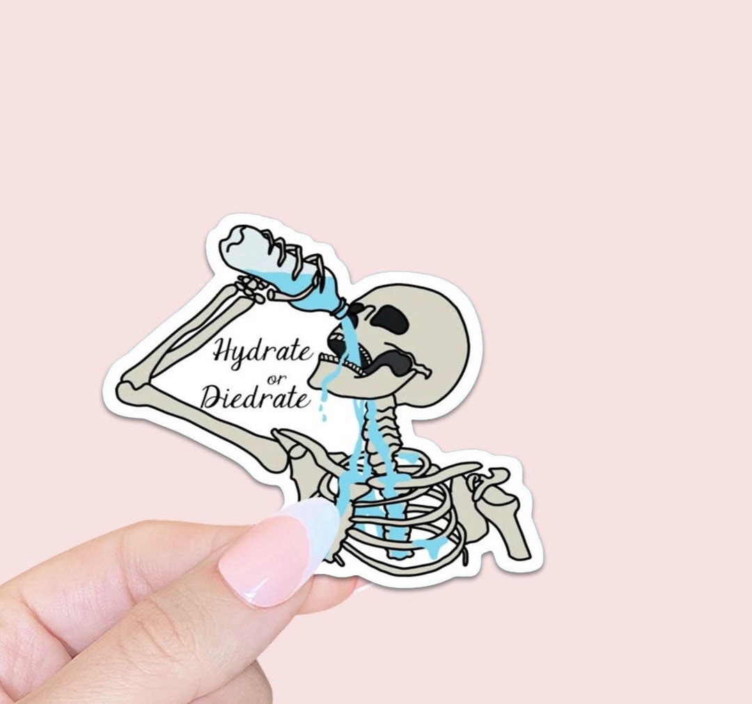 Hydrate or Diedrate Sticker Skeleton Sticker Water Bottle Etsy