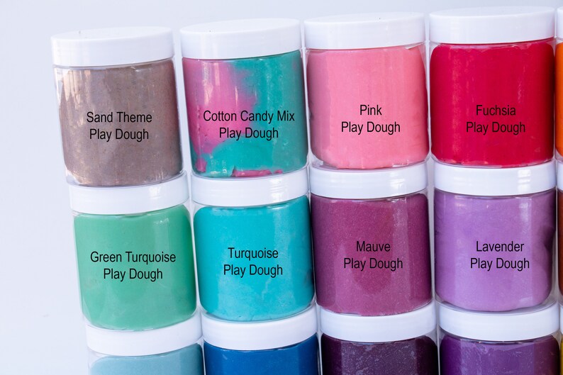 8 Oz Play Dough Jars Playdough Playdoh Jars Sensory Kit Etsy