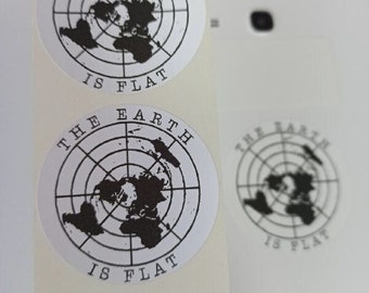 The Earth Is Flat Flat sticker Pack 50 sticker Earthers flat decal Globe sticker World is flat Space sticker Funny sticker Paper sticker 072