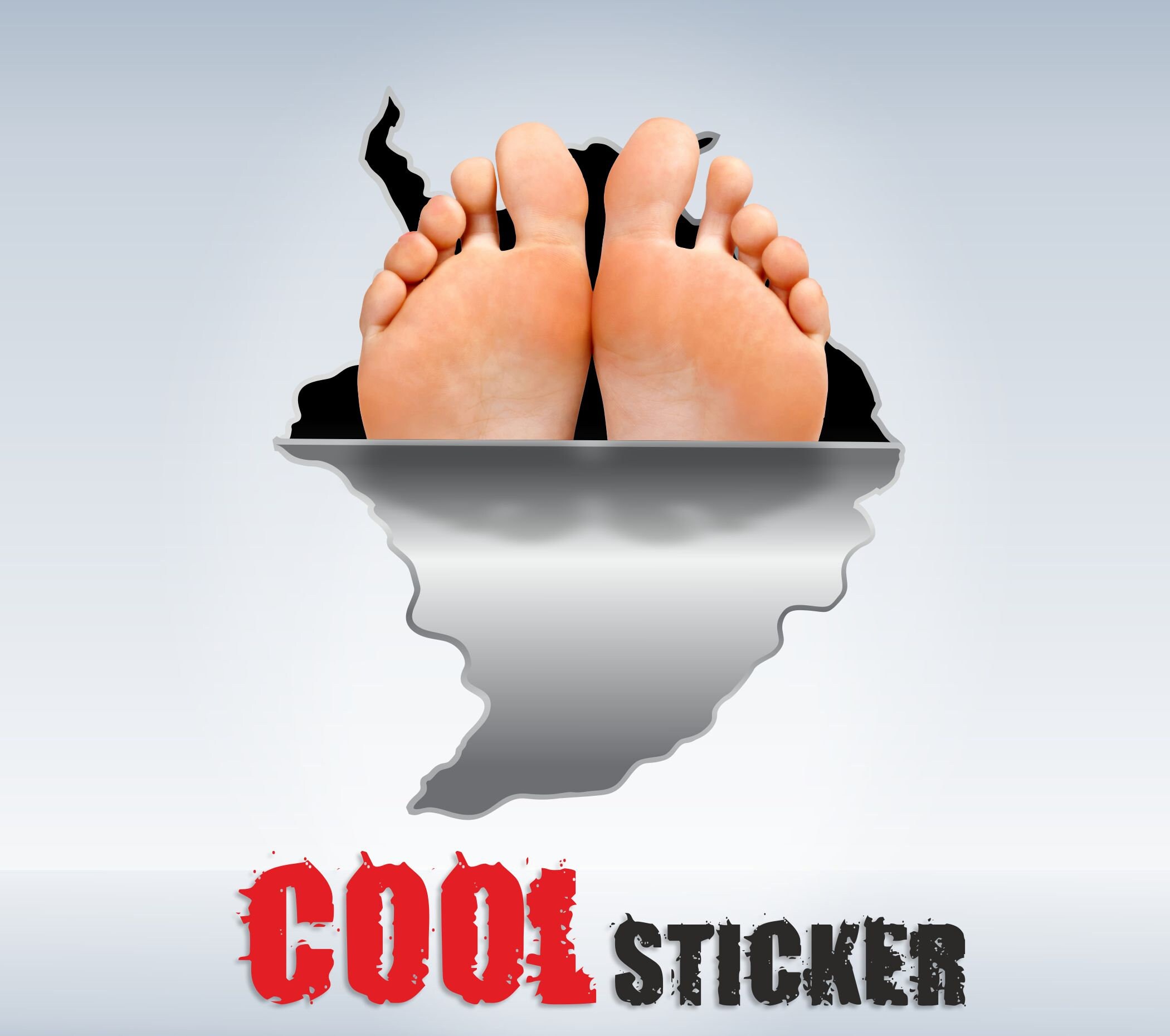 Foot Car Sticker Fingle Sticker Foot Stickers Realistic Foots Auto ...