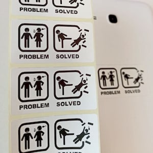 Problème résolu autocollant 500 pack Autocollant blague Cadeau de l’homme divorcé Big pack autocollant Fête de divorce Problème résolu décalcomanie drôle de divorce 029