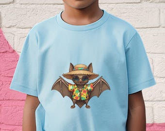 Bat Kids Shirt, Spooky Cute Summer Vacation Tee