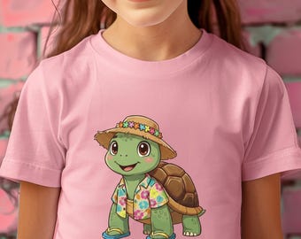 Turtle Kids Shirt, Summer Beach Turtle Tee
